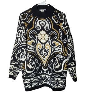 - EUC- vintage  Deadstock patterned sweater -medium medium